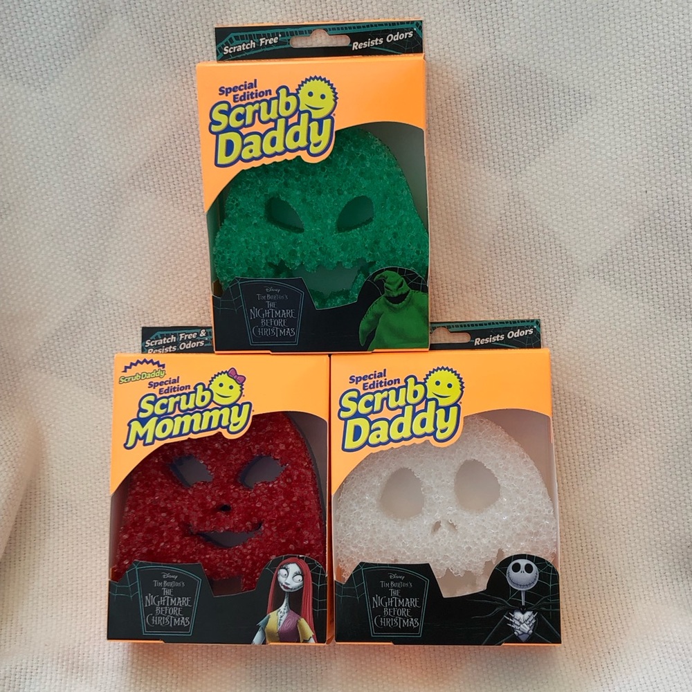 Scrub Daddy The Nightmare Before Christmas Sponges Jack Sally Oogie lot of 3 NIB